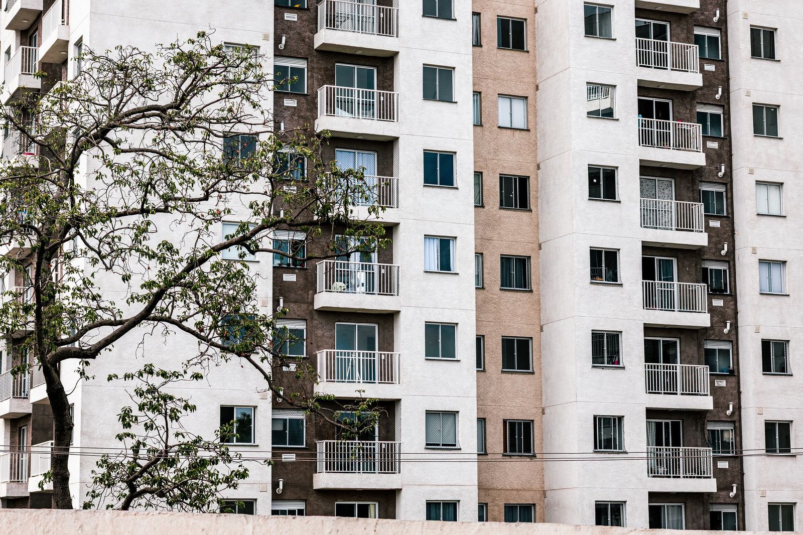modern apartment building with balconies